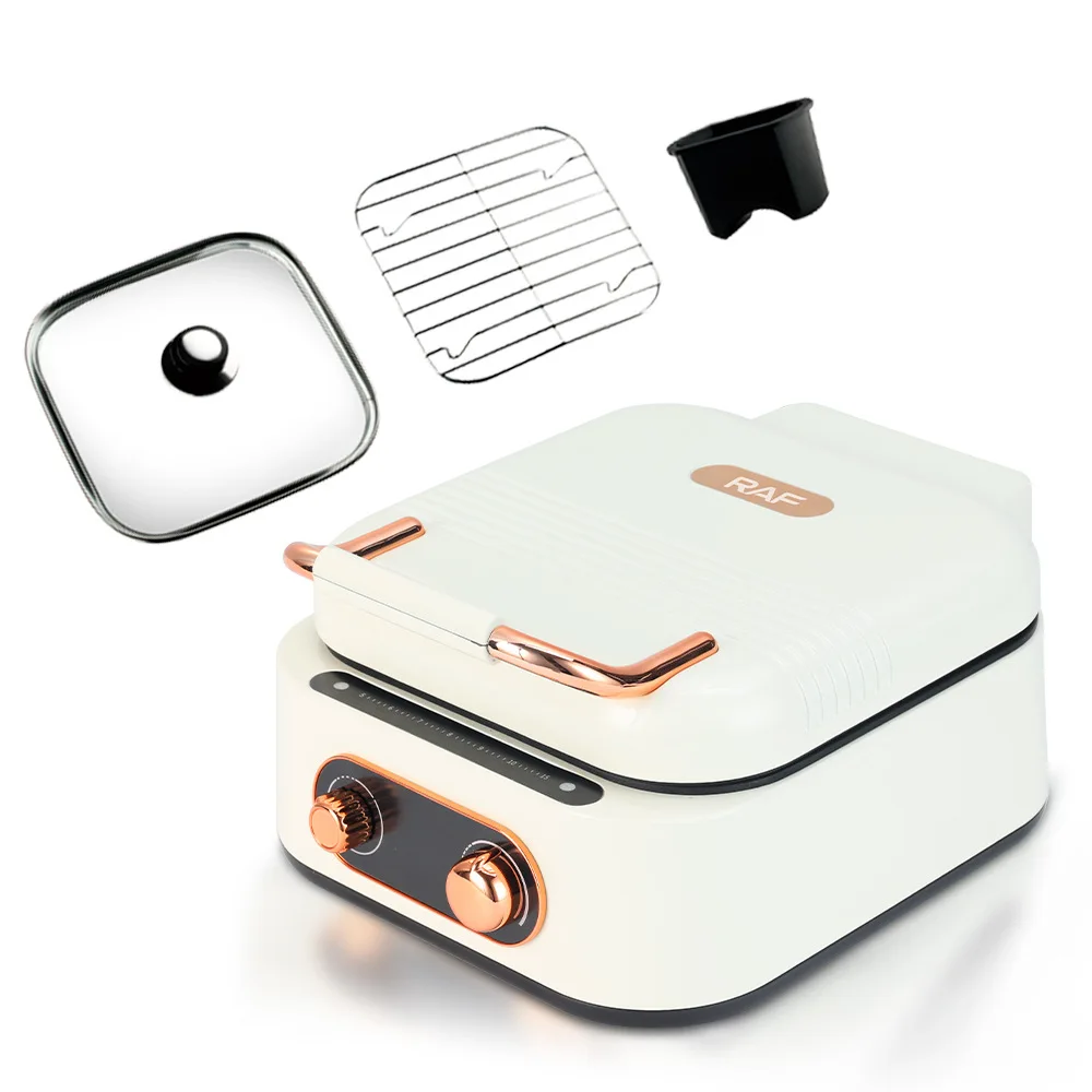 220V Non-stick Household Food Pancake Baking Machine Electric Hot Pot Home  3 in 1 Hot Pot Grill Crepe Maker 4
