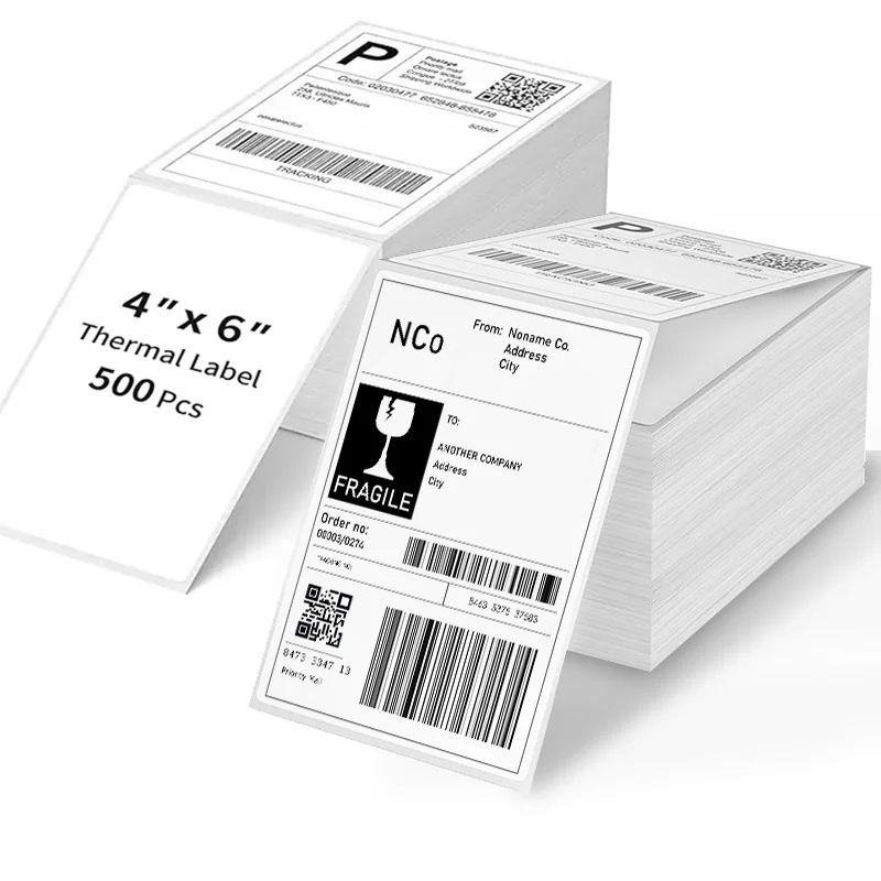 Étiquettes thermiques directes 4x6 pouces, 100/200/500 feuilles de papier adhésif pour étiquettes d'expédition 9220/9210/246S pour codes à barres DHL UPS Express