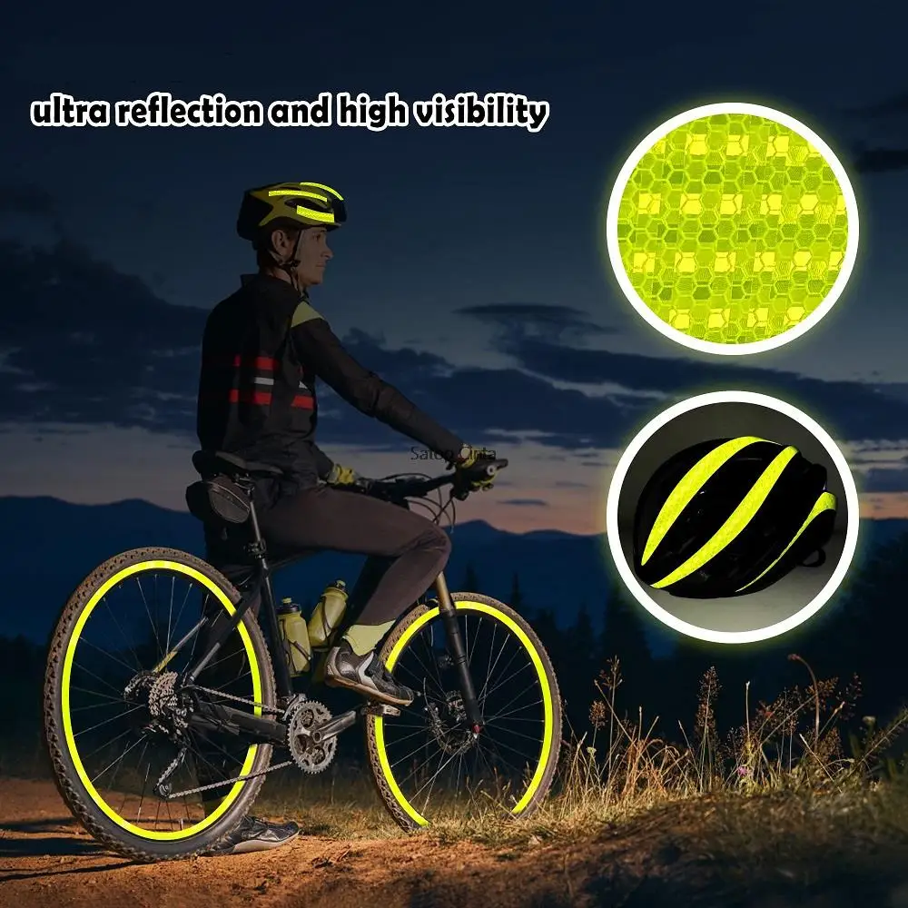 20cm*17FT Fluorescent Yellow Reflective Tapes PVC Adhesive Waterproof Reflector Stickers Safety Warning Strips For Trucks Trails