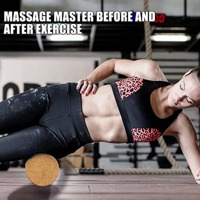 Natural Cork Yoga Pillar Fitness Myofascial Release Column Exercises Massage Roller for Workout Pilates Back Full Body Leg 6