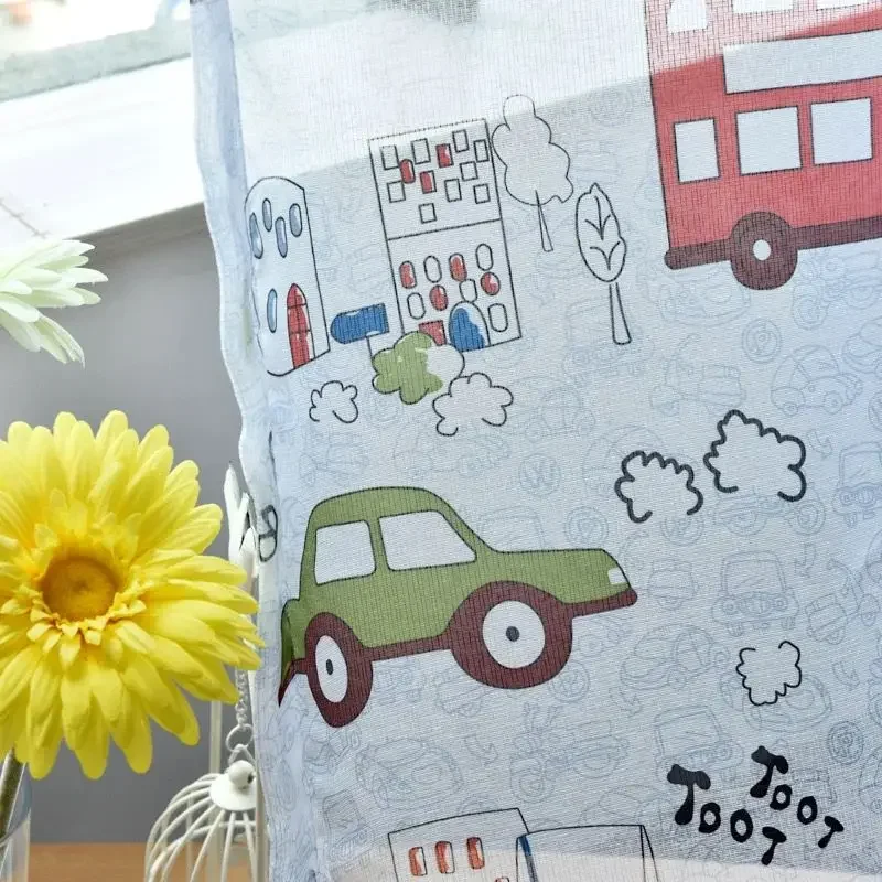 Jealous Cartoon Car curtains window treatments sheer curtains for kids children room living room baby boys 146&C sheer curtains window curtains decor curtains light filtering curtains