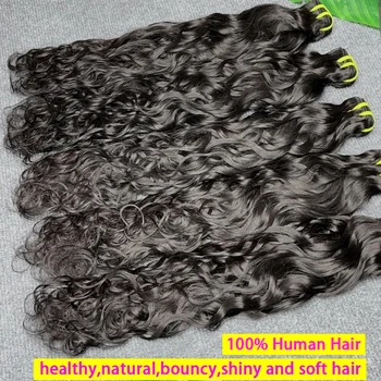Vietnamese Water Wave Bundles Human Hair Raw Virgin Hair Weave Extensions Natural Wavy 100% Human Hair Double Weft Natural Color 1