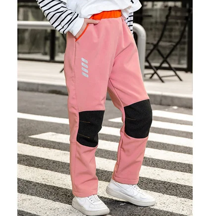 

Детские зимние треккинговые брюки для рыбалки, пешего туризма, мягкие детские уличные лыжные брюки, сохраняют тепло, светящиеся предупреждающие полоски