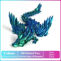 Realistic 3D Printed Movable Tyrannosaurus Rex Dinosaur Model - Decorative Desktop Piece & Unique Birthday Gift (Blue - green)