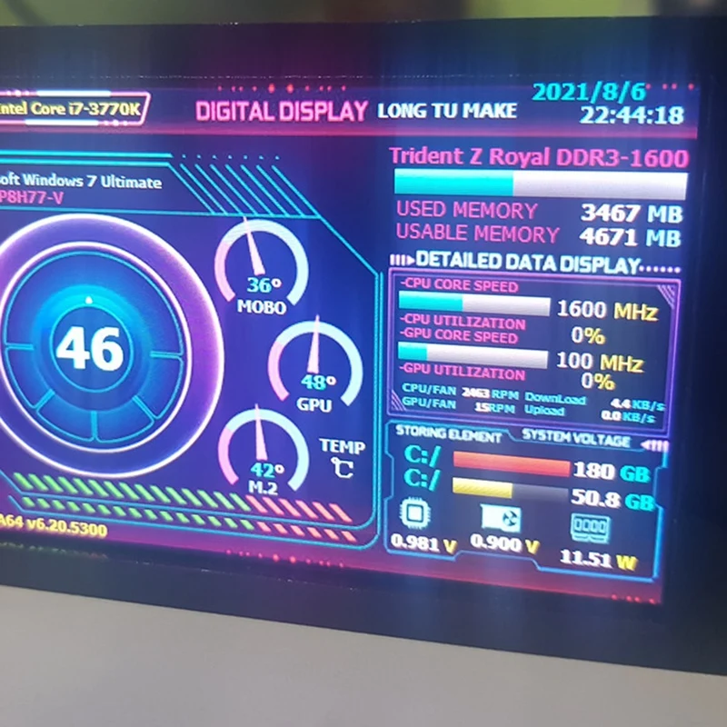 3.5 ġ AIDA64  ÷ + Ȳġ  ̺  C + 귡Ŷ ŰƮ IPS LCD 320X480 USB ǻ  ȭ