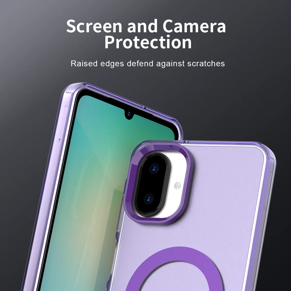 Luxury Armor Shockproof Case with Magsafe Magnetic Wireless Charging Compatibility - Hard Matte PC Cover