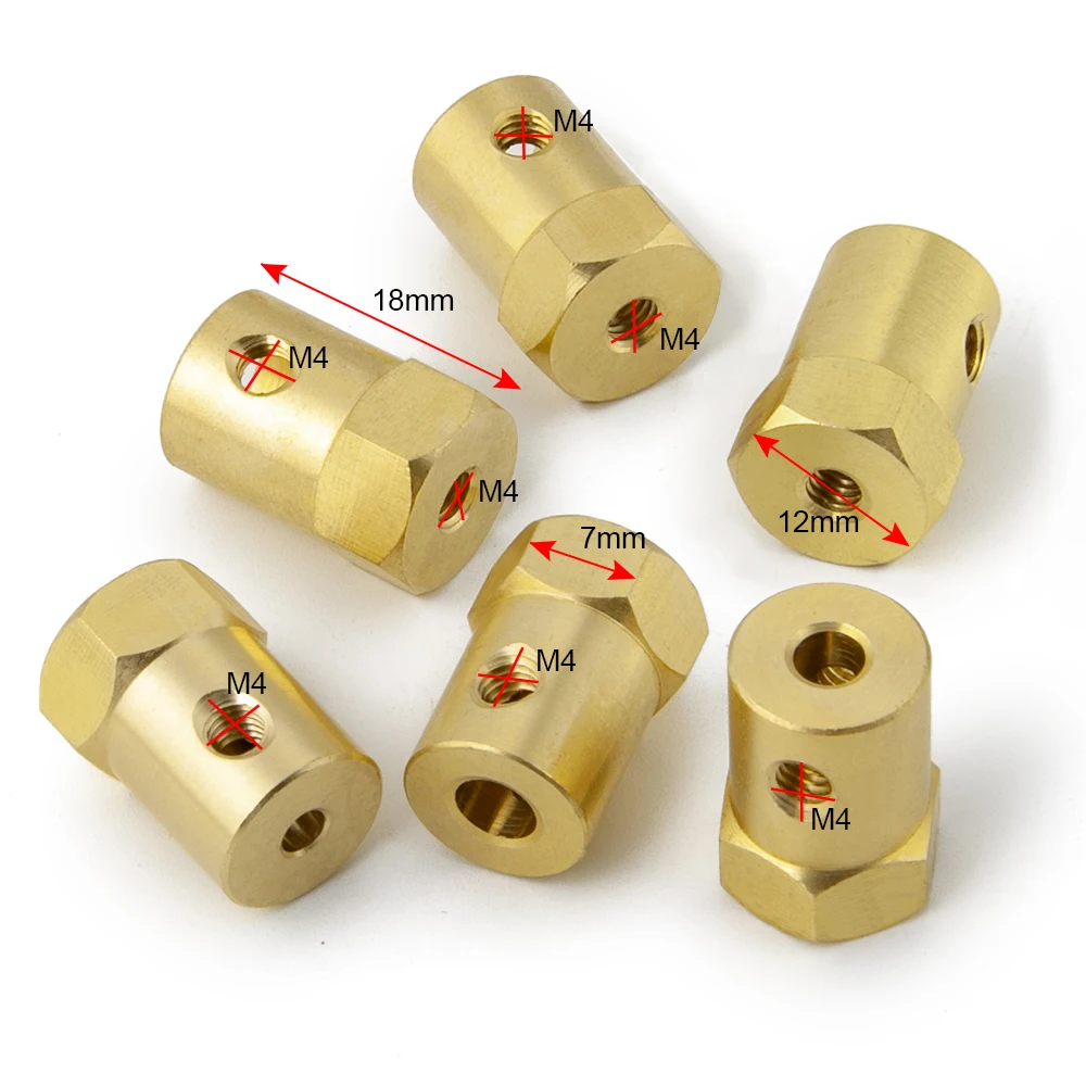 AXSPEED 4PCS 12mm 휠 육각 커플 링 커플러 황동 슬리브 어댑터 타이어 커넥터 3/4/5/6/7/8/mm RC 보트 자동차 예비 부품