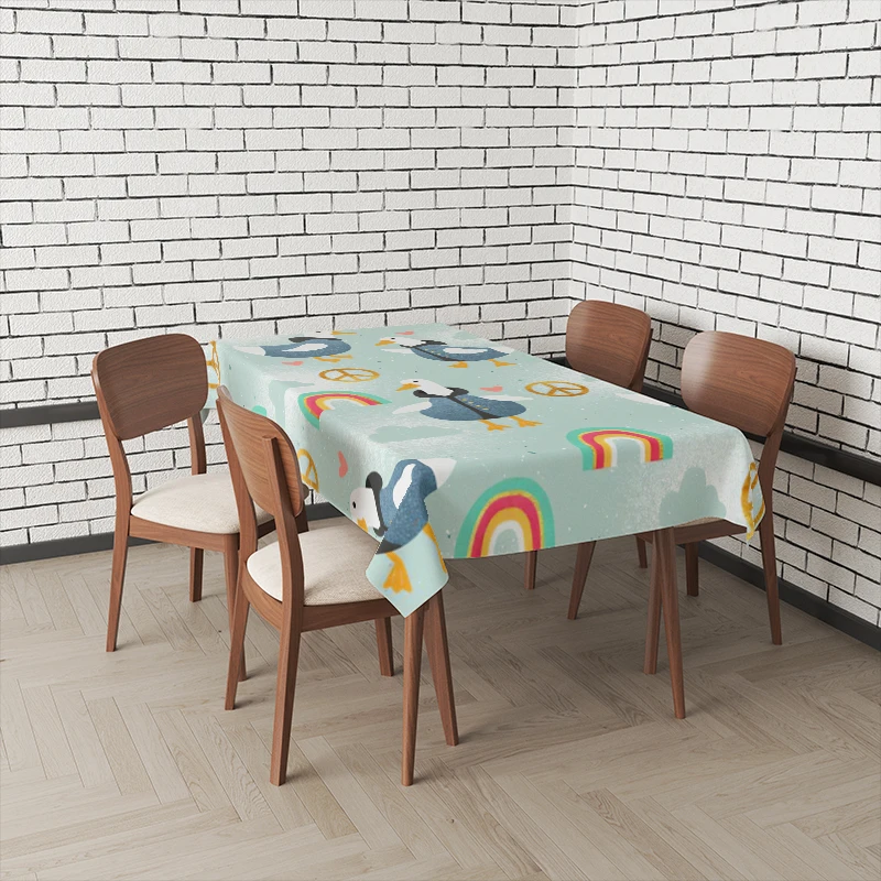 Home tablecloths for dining  Anime decoration and rectangular table accessories waterproof cloth Anti-stain tablecloth aaaa 4