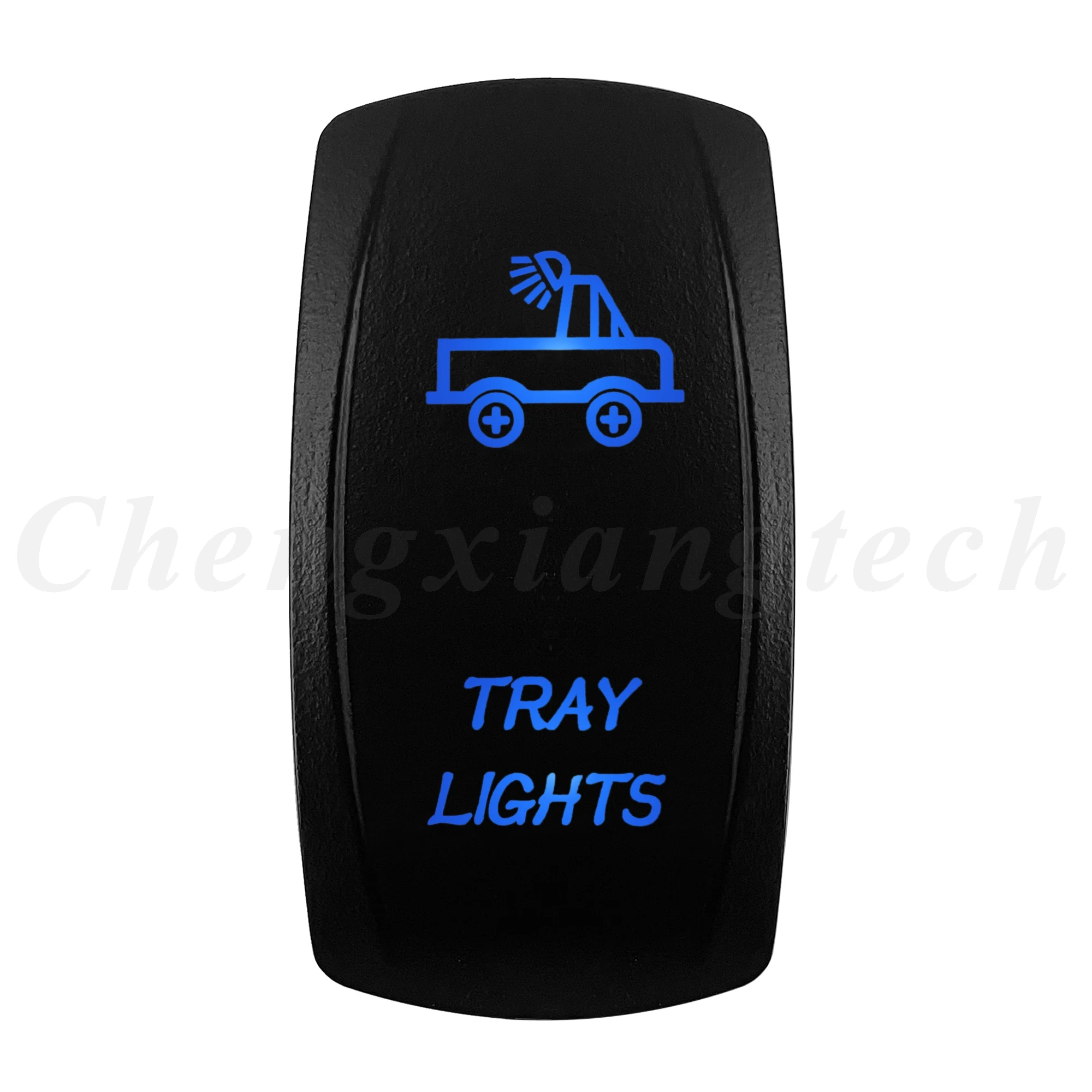 12V 20A Blue LED Waterproof Laser Rocker Switch - IP68 Rated