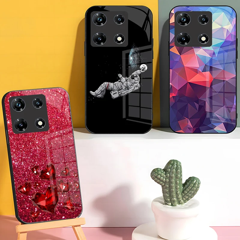 Luxury Shockproof Tempered Glass Phone Case Cover