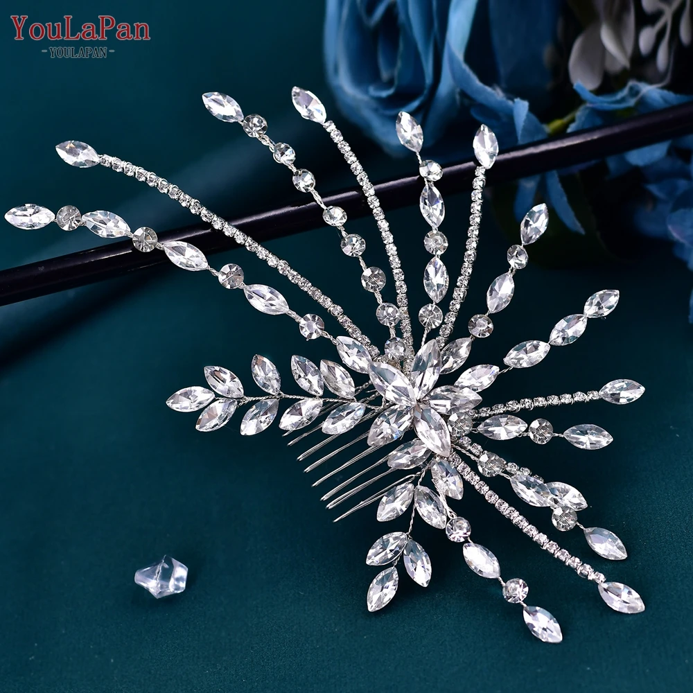 TOPQUEEN Bridal Comb Handmade Rhinestone Hair Clip for Woman Wedding Hair Accessories Bride Headdress Bridesmaid Gift HP557