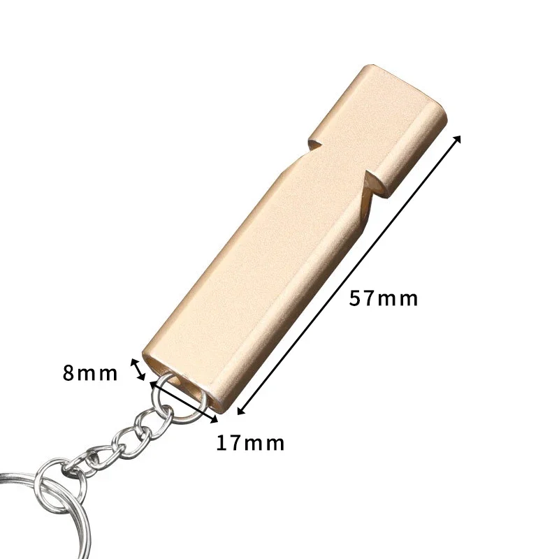 Outdoor Survival Whistle Aluminum Alloy Metal Double-hole High-frequency Tweetersurvival Whistle 150db High Decibe Rescue Tool