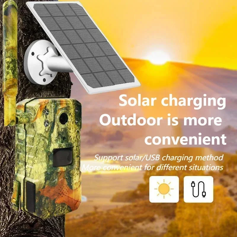 IP66 Waterproof 4G Hunting Camera Ucon Mobile Phone Remote Detection 4MP Infrared Night Vision Solar Monitoring With Solar Panel