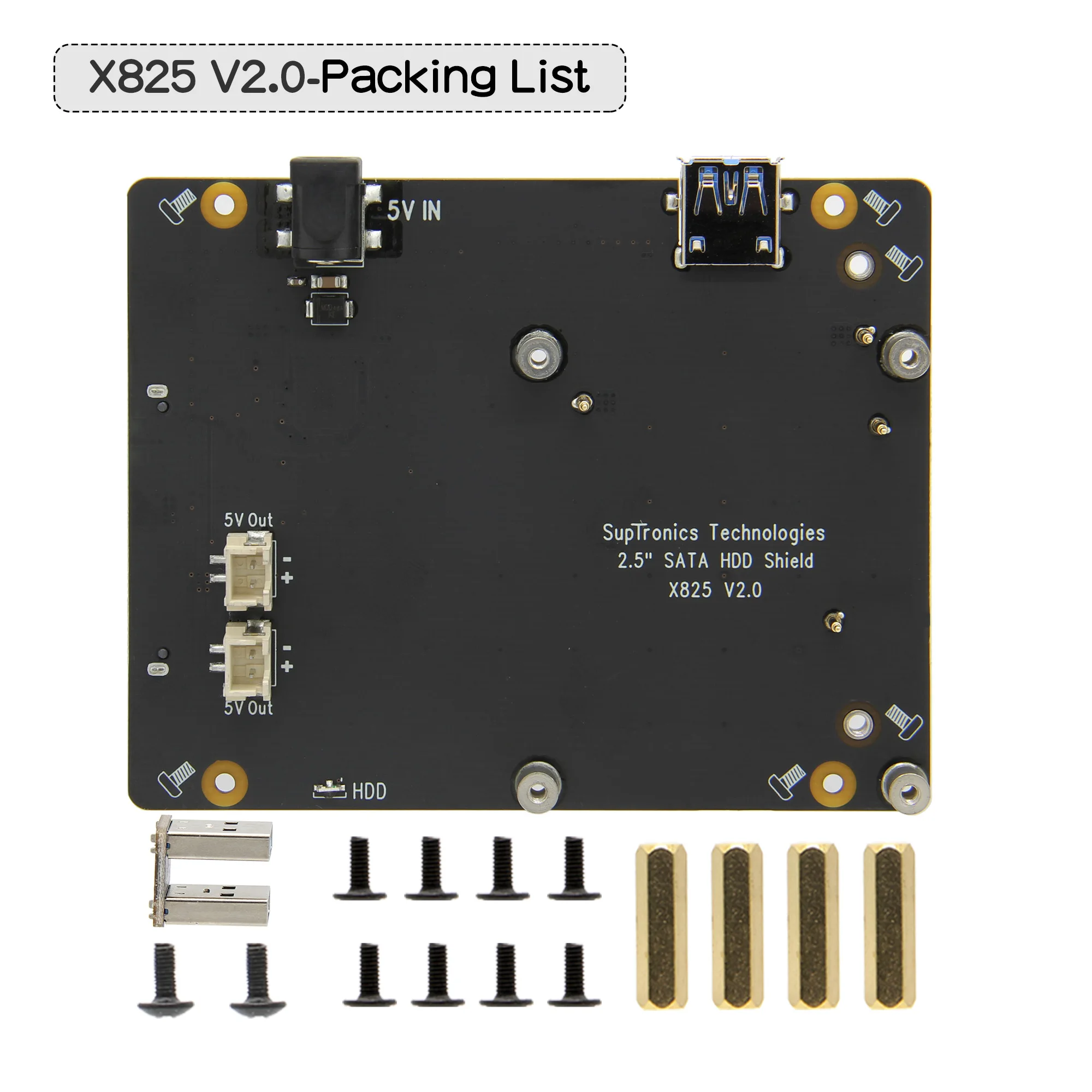 Geekworm X825 V2.0 2.5 inch SATA HDD/SSD Storage Expansion