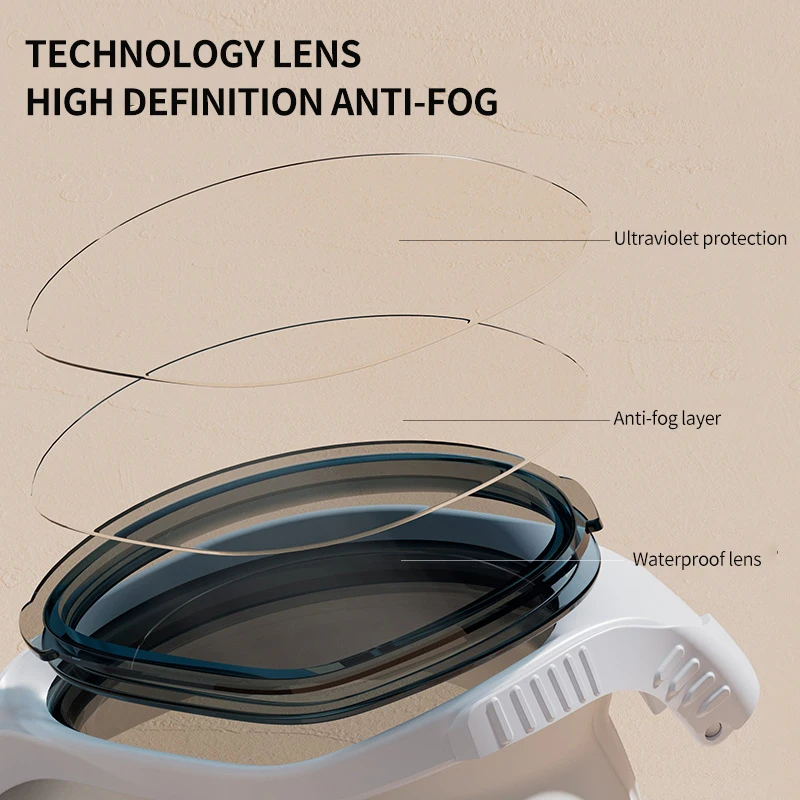 Fashion Professional Swimming Goggles for Adults Anti-Fog UV Protection Silicone Adjustable Swim Glasses + Swimming Cap Sets swimming goggles swimming cap
