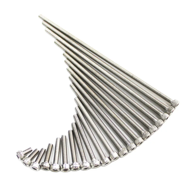 스테인리스 스틸 알렌 볼트 소켓 헤드 캡 나사, 완전 나사산 M3 M4 M5 M6 M8, 매우 긴 4mm ~ 300mm 