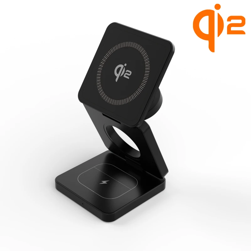 Qi2 25W Magnetic Wireless Charger Stand 2-in-1 Charging Stand For iPhone 15 16 Pro Max/AirPods For MagSafe Fast Charger