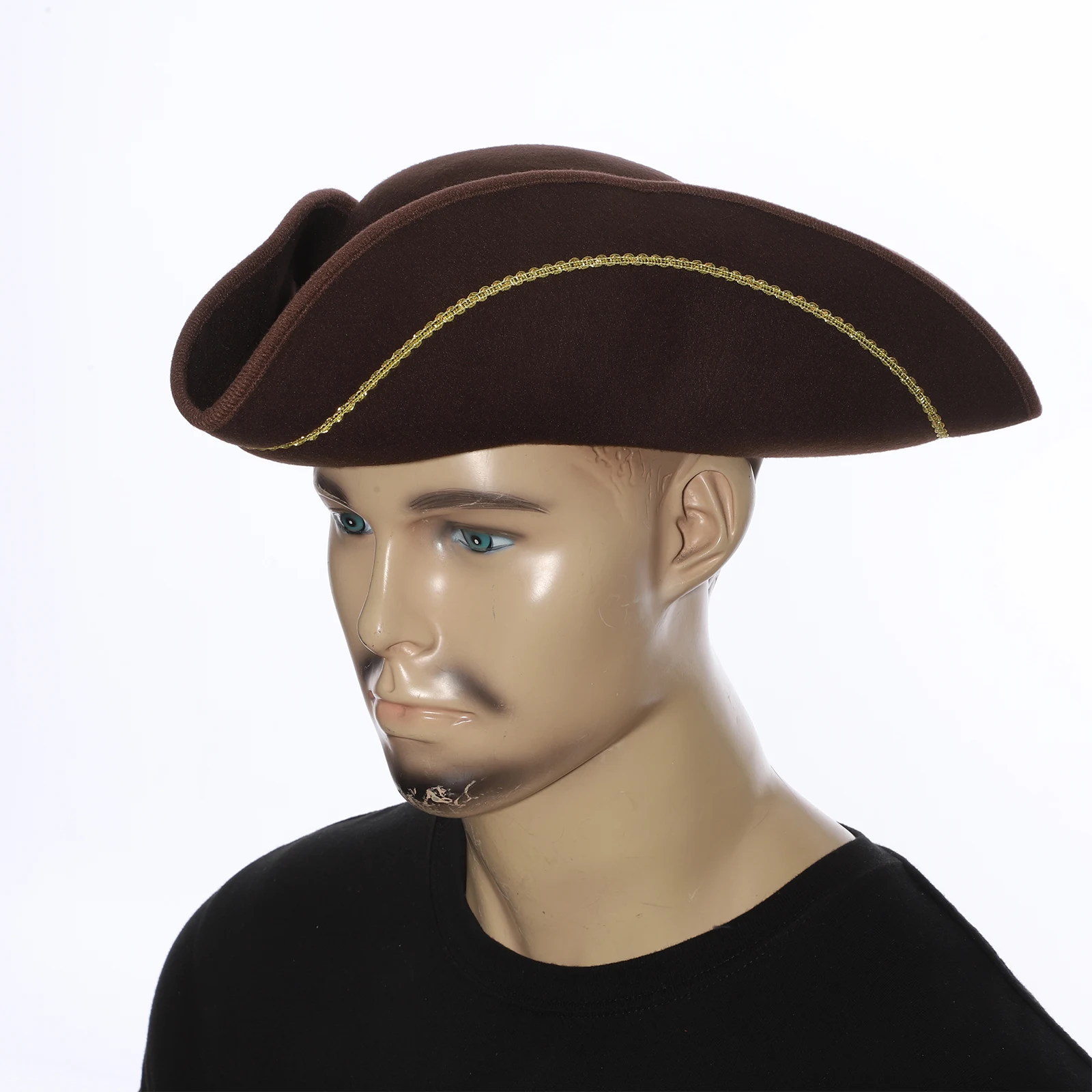 Men Women Tricorn Hat Pirates Cap Wide Brim Captain Halloween Cosplay Themed Party Costume Accessory For Historical Reenactments cosplay hat,cosplay prop accessories