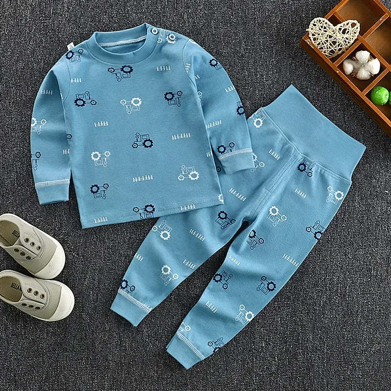 Children Clothes Children Underwear Suits Baby Pajamas Boys and Girls Pure Cotton High-waisted Autumn Pants Home Clothes