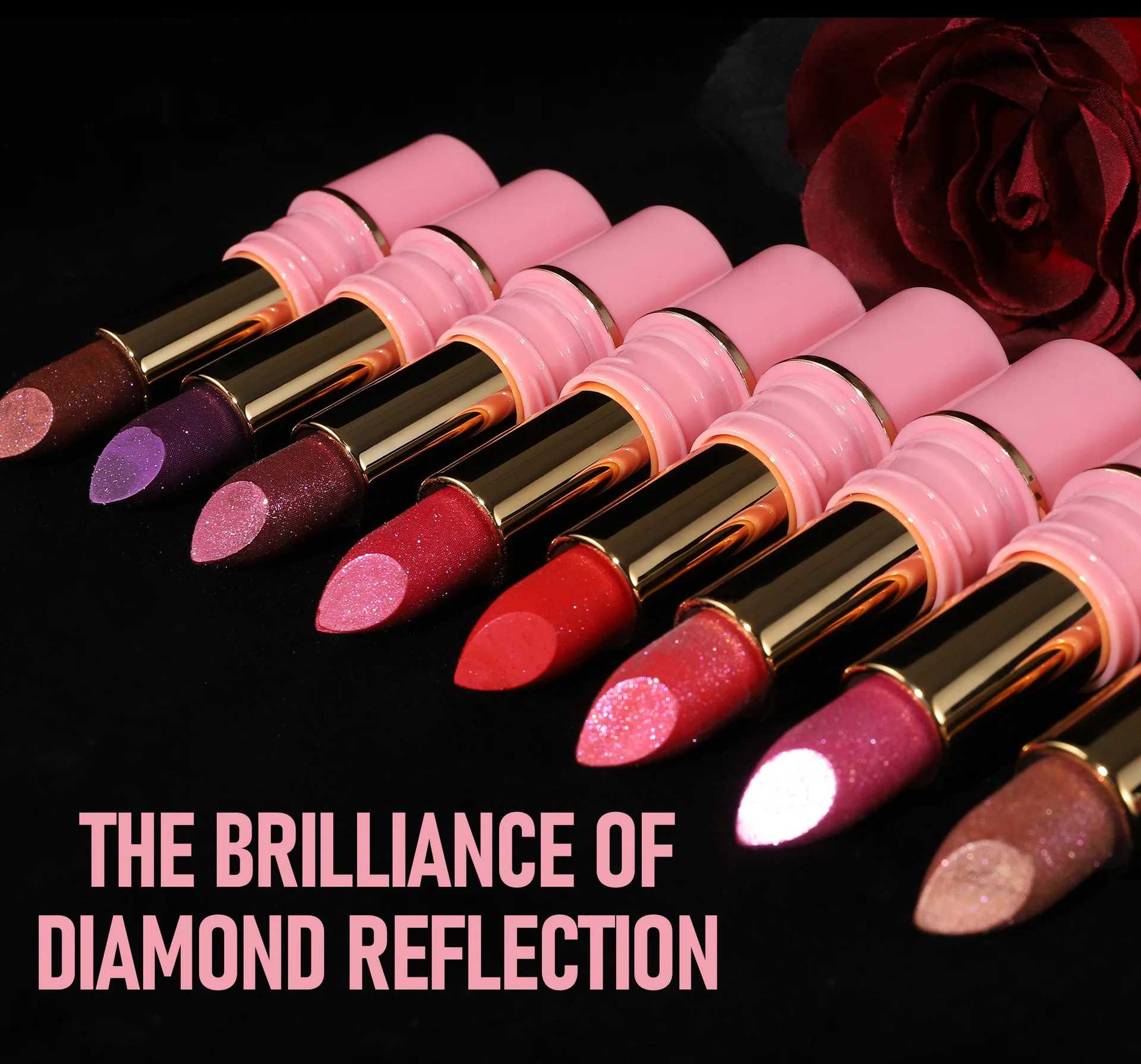 handaiyan 8 colors moisturizing and long-lasting embossed silk screen fine glitter lips translucent glass lip glitter lip gloss 4