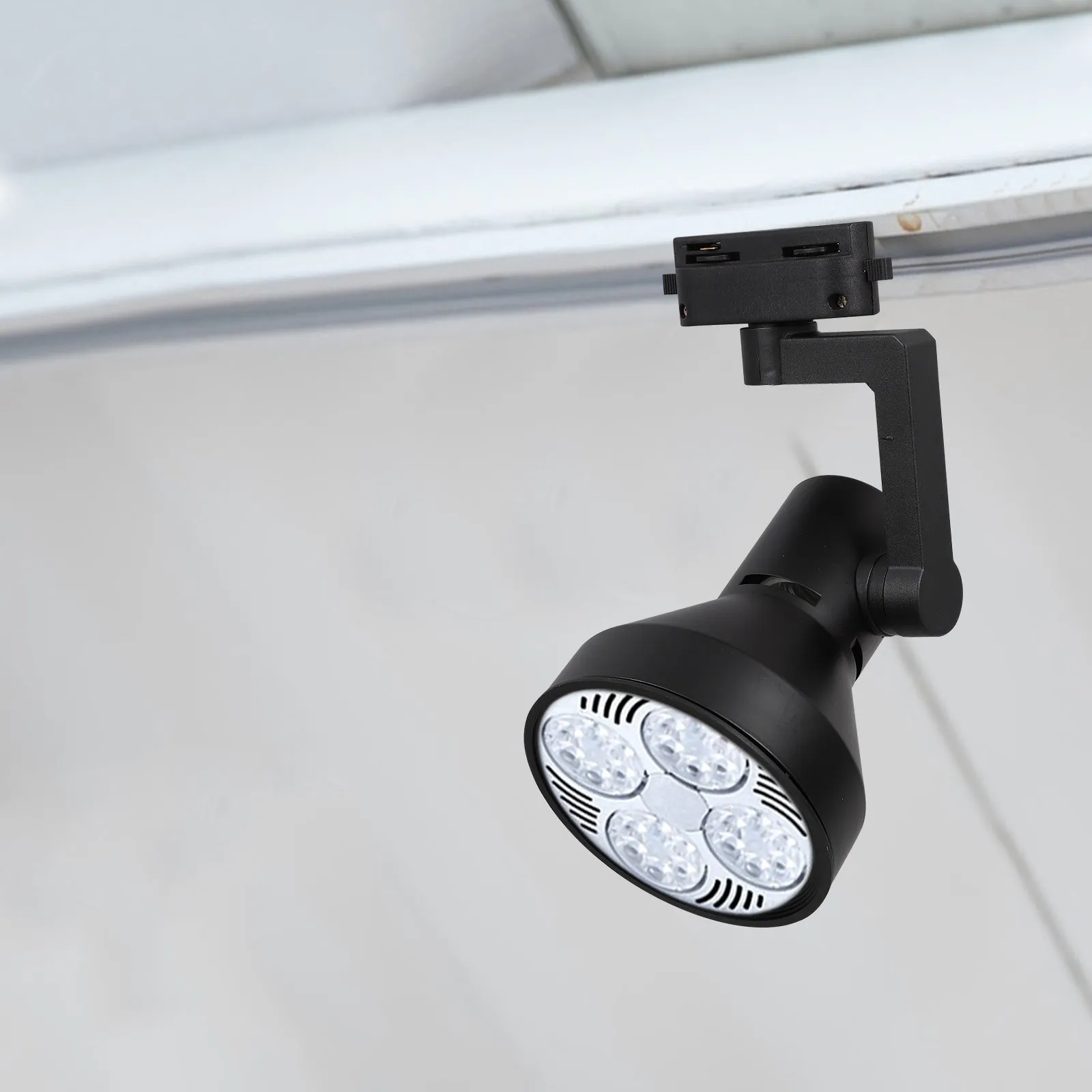 LED 트랙 조명기구 E27 베이스 견고한 철제 구조 디밍 가능 방향 조절 스포트라이트 주방 상점 천장 벽걸이형