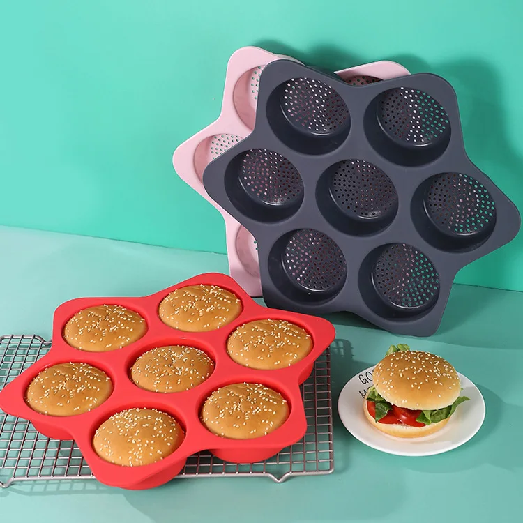 Acheter Moule en Silicone antiadhésif 7 en 1, de qualité alimentaire,  Hexagonal, pour hamburgers farcis, pour la fabrication de galettes de  cuisson congelées et grillées