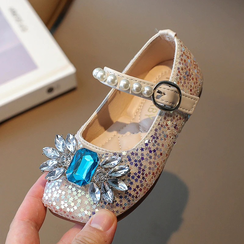 Stylish Shining Sandal For Baby Girl IN Pearls Design
