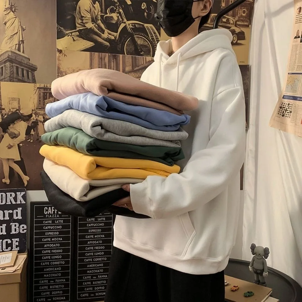 

Solid Color Hooded Sweater 2023 Spring New Fashion Versatile Commuting Pullover Sweater Harajuku Loose Oversized Coat Top