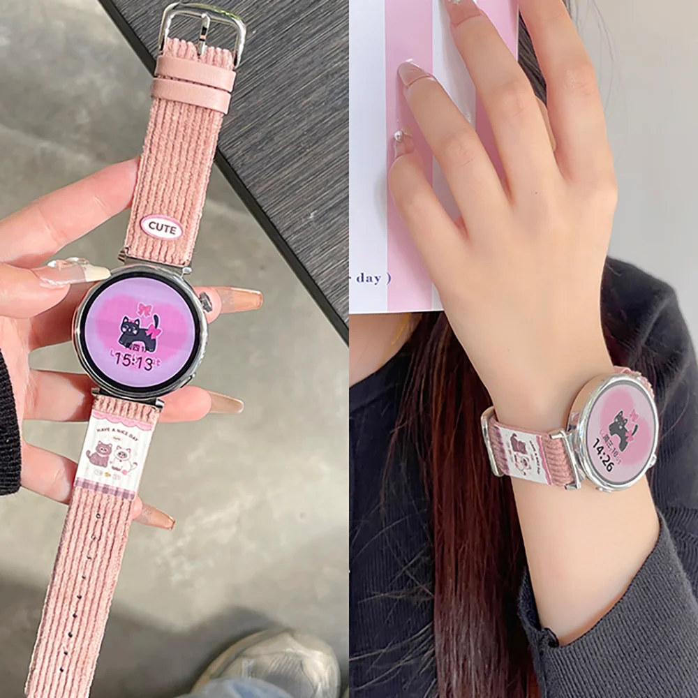 Winter Warm Cute Cartoon Cat Dog Corduroy Strap
