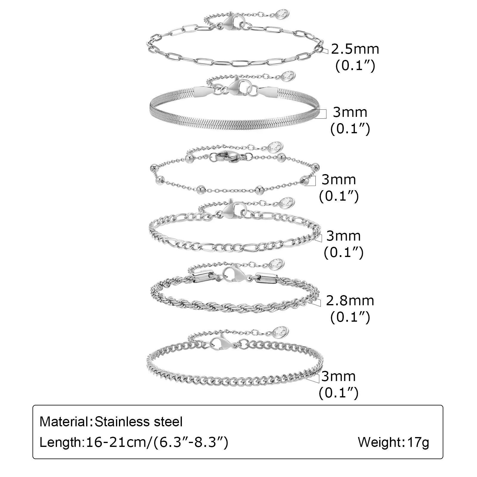 طقم أساور Vnox مطلية بالذهب للنساء ، سلسلة حبال ،...