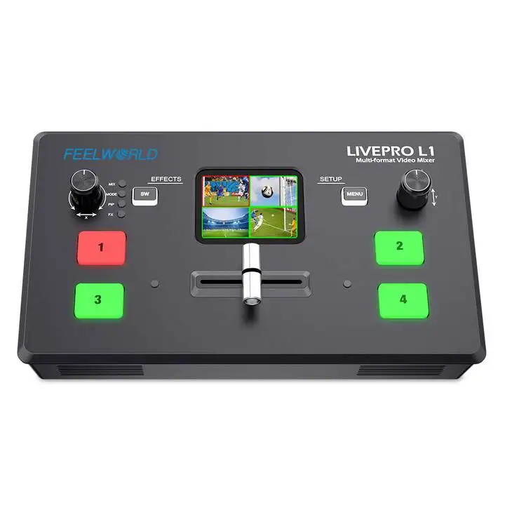 멀티 카메라 비디오 믹서 스위처, LCD 스크린, 4 HDMI 입력, USB 3.0 라이브 스트림, L1 V1