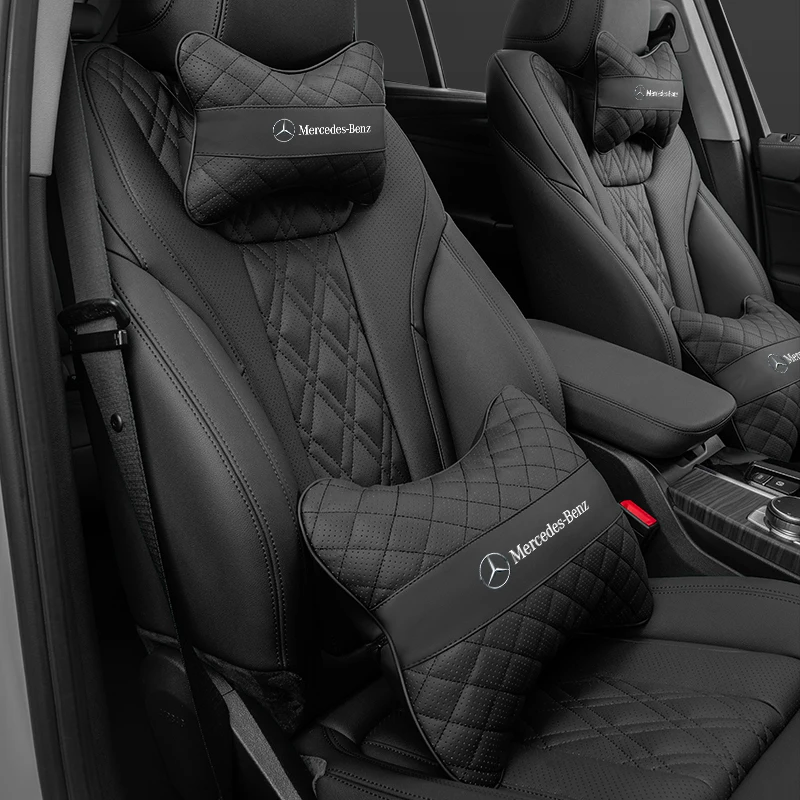 Car Seat Head Support Cushion Lumbar Pillow Interior Accessories For Mercedes Benz AMG Smart W205 C300 W203 W206 W108 W124 W126