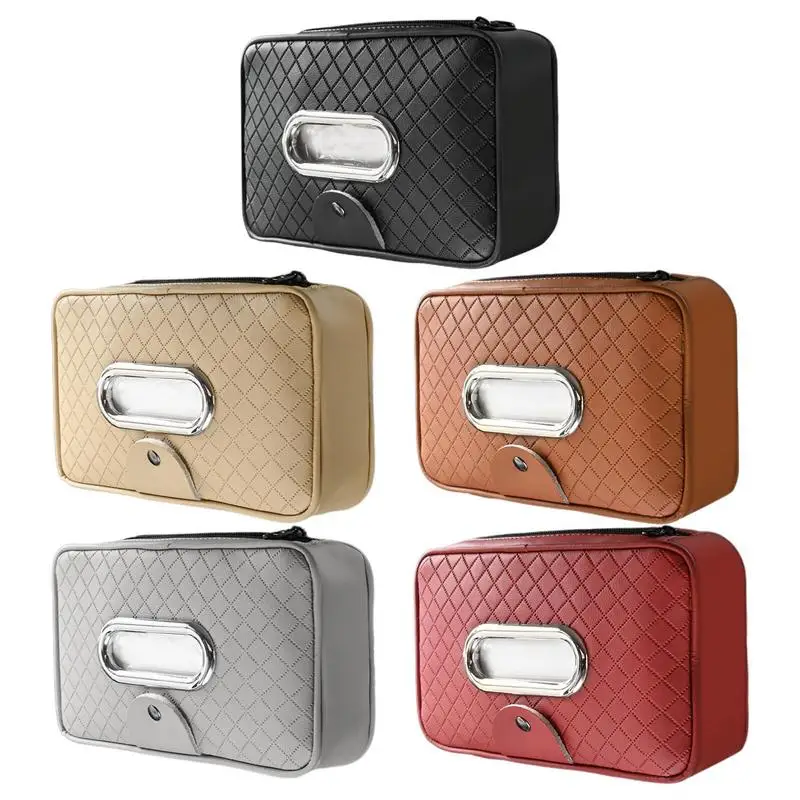 

Car Visor Tissue Holder Automobile PU Leather Hanging Napkin Box Universal Styling Sun Visor Center Console Tissue Case For Car