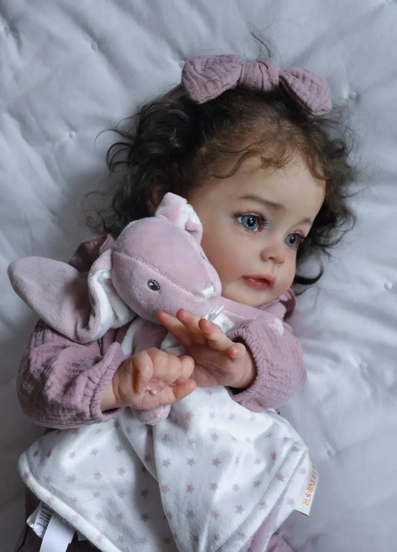 60cm Already Painted Finished Reborn Doll SueSue Girl 3D Skin Visible Veins Rooted Hair Cuddly Soft