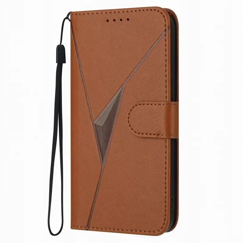3D Triangle Wallet Phone Cover - Chic and Functional Design