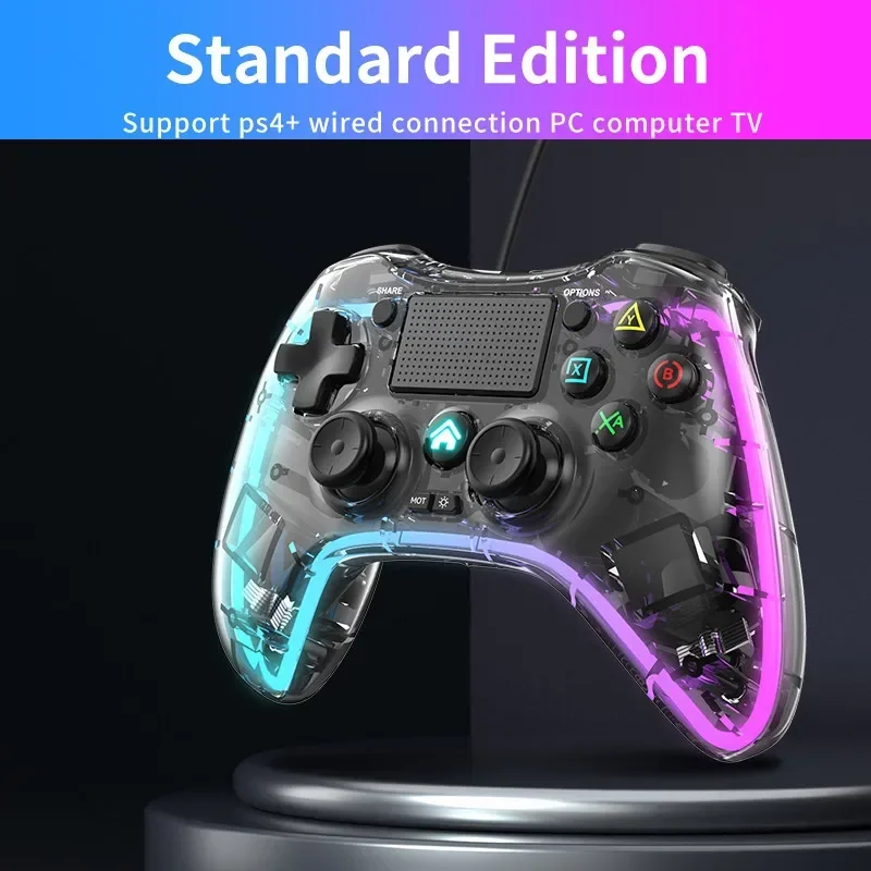 2025 NEW P05 Bluetooth Controller for PS4 switch TV PC Gamepad 2.4G Wireless 6-Axis Vibration Joystick Game Handle RGB Light