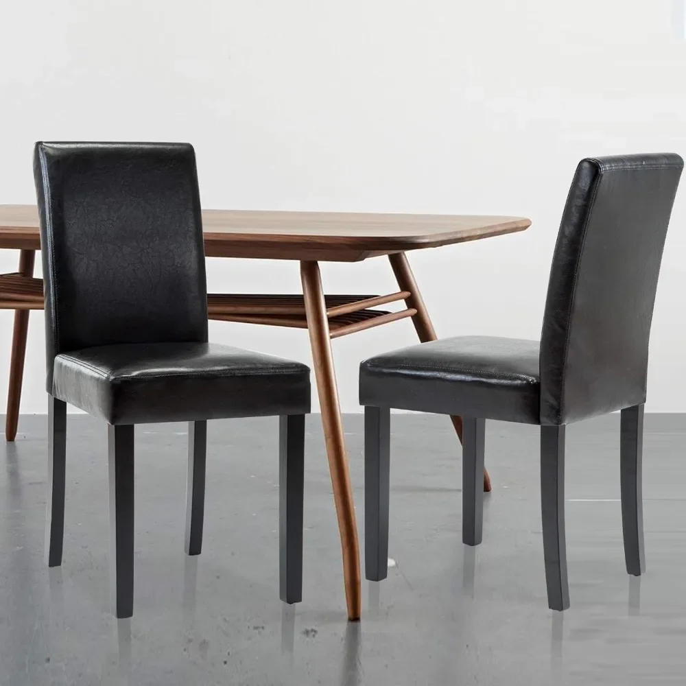 Modern PU Upholstered Dining Chairs Elegant Design Dining Room Chairs (Black Set of 6) dining chair  muebles  sillas de comedor 2