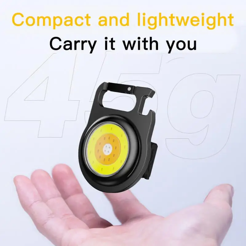 

Outdoor Multifunctional COB Work Light USB Rechargeble Portable Mini Keychain Light Emergency For Camping Hiking Lighting