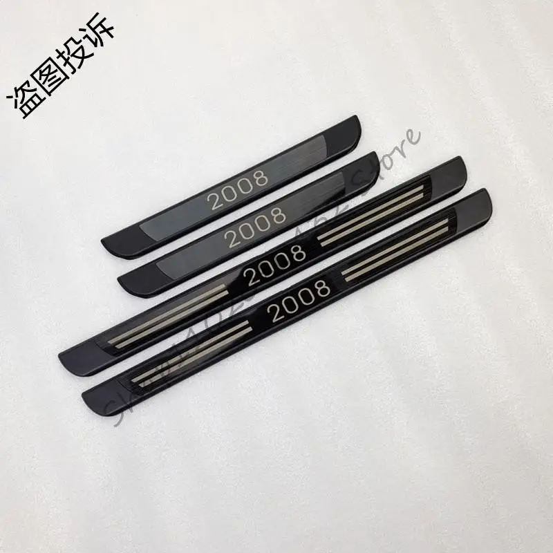 

Car Door Sill for Peugeot 2008 Welcome Pedal Case Scuff Plate Trim Auto Protector Plates Interior Accessories 2015-2021