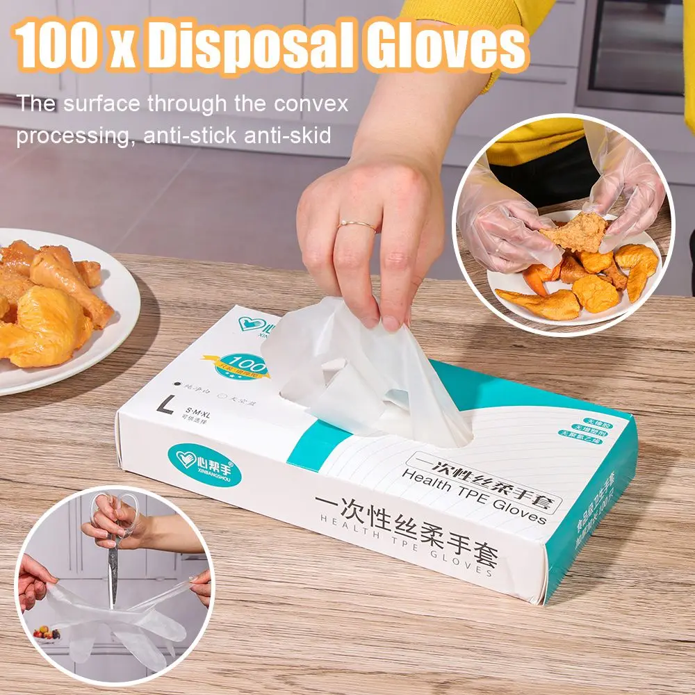 Kitchen Household Latex Free Cooking Cleaning Materials Safe Gloves Disposable Gloves Multi-functional TPE Non-slip