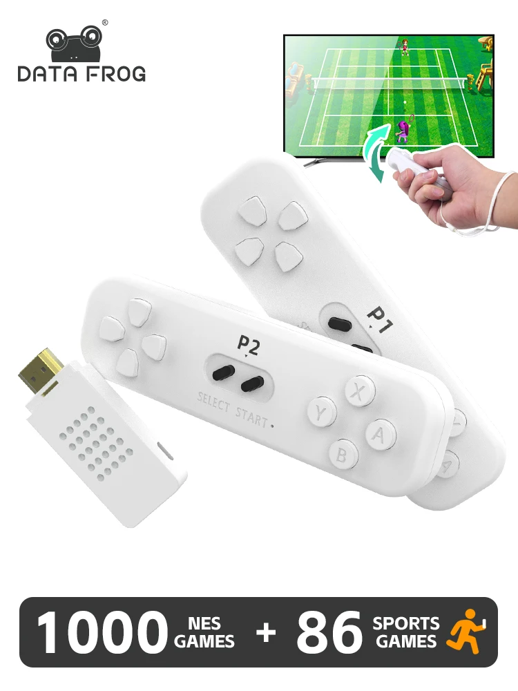Data Frog Y2 Fit 4K Game Stick Retro Somatosensory Console Built In 1000 + Nes Games Wireless Dandy Tv Console Per Videogiochi