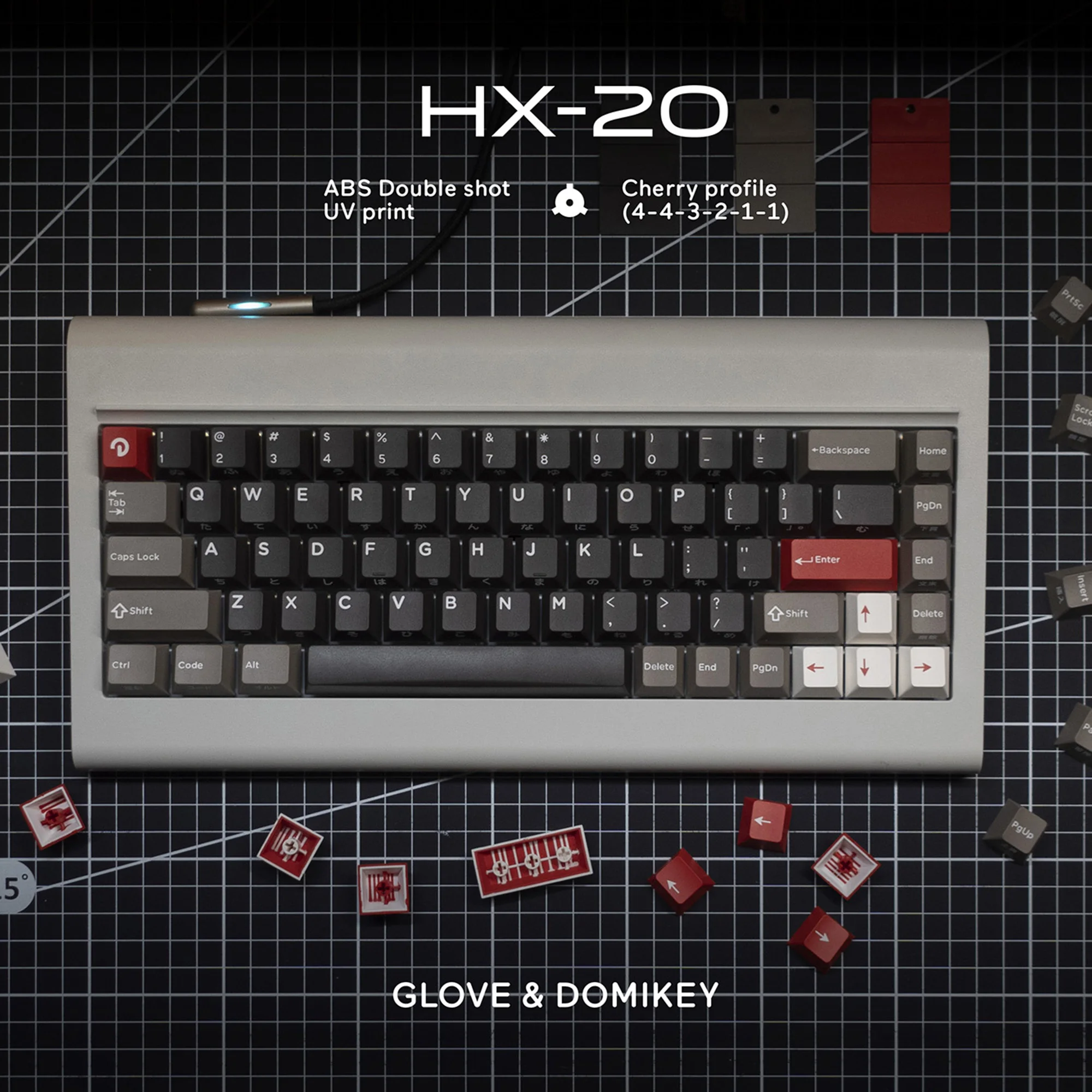 Perfil Silencioso do Deserto Keycap Domikey x Inky Cereja para mx Stem Teclado Poker 87 104 Gh60 Bm60 Bm65 Bm68 Bm80 Csctc75 Vn96 - Imagem 4