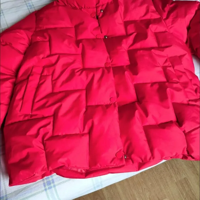 2023 New Winter Frivolous White Duck Down Jacket Women Coat Baggy Outwear Stand Collar Top Frivolous Down Coat Short Overcoat