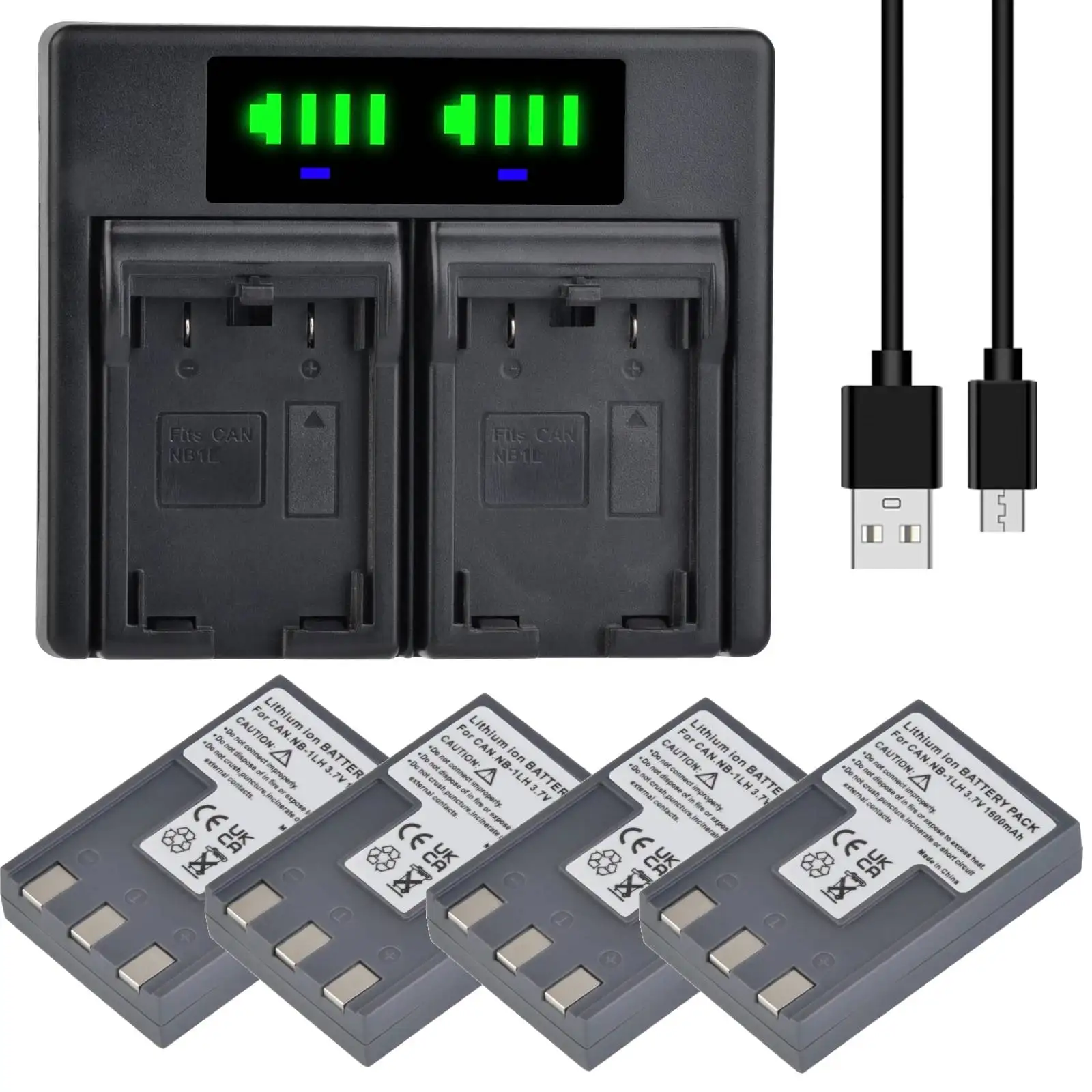 Batmax Nb-1L Nb-1Lh Batteria + Caricabatterie Per Canon Powershot S200,S230,S300,S330,S400,S410,S500,Ixy Digital 200,200A,300,300A