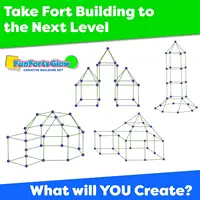 Glow In The Dark Fort Building Play Tent Kit for Kids Creative Set for Indoor & Outdoors Activity STEM Construction Toys Gift 2