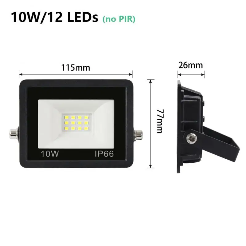 모션 센서 LED 투광 조명, 방수 스포트라이트, 벽 램프 반사판, 정원 거리 야외 조명, 220V, 30W, 50W, 100W