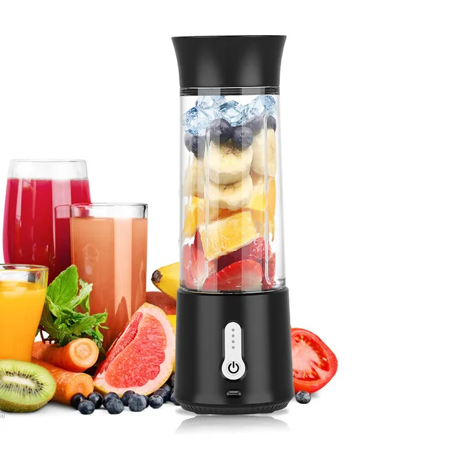 New Portable Blender Mini Handheld Fruit Mixer with 6 Blades Personal USB  Rechargeable Juice Cup for Sports Trave Fruit M - AliExpress