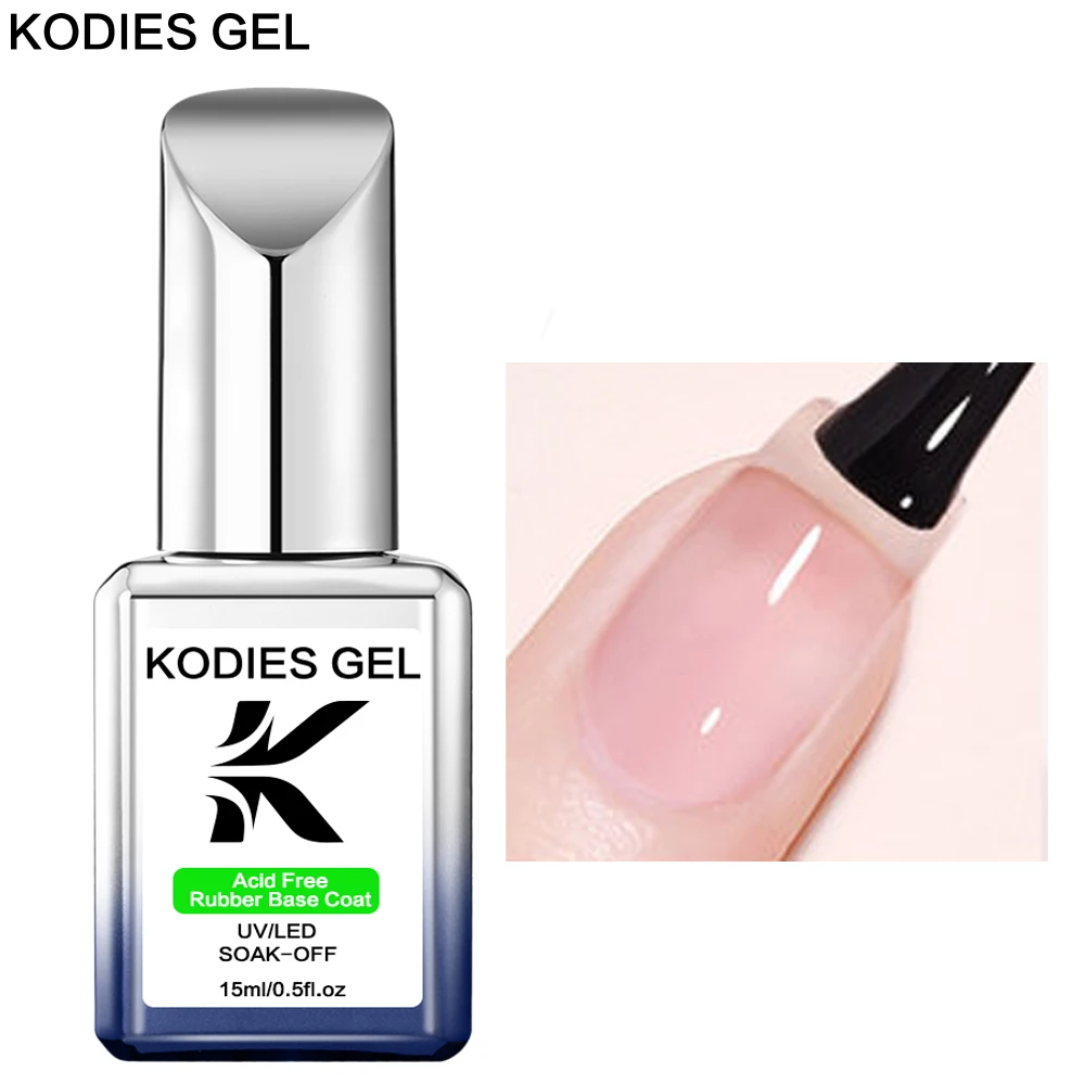 Gel Nail Polish Acid Free Rubber Base Coat UV Gel Nail Primer Base Gel Varnish for Manicure Nail Salon KODIES
