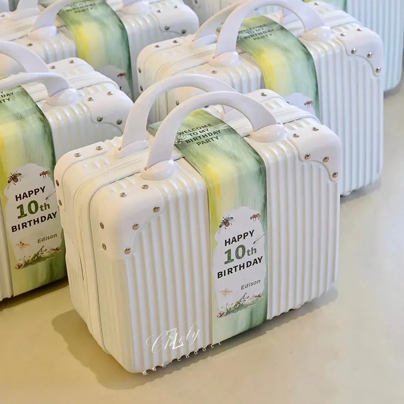 Suitcase Women Makeup 14 16 Inch Cosmetic Case Mini Storage Boarding Box Kids Travel Rolling Luggage Bag Gril Gift 2024 New