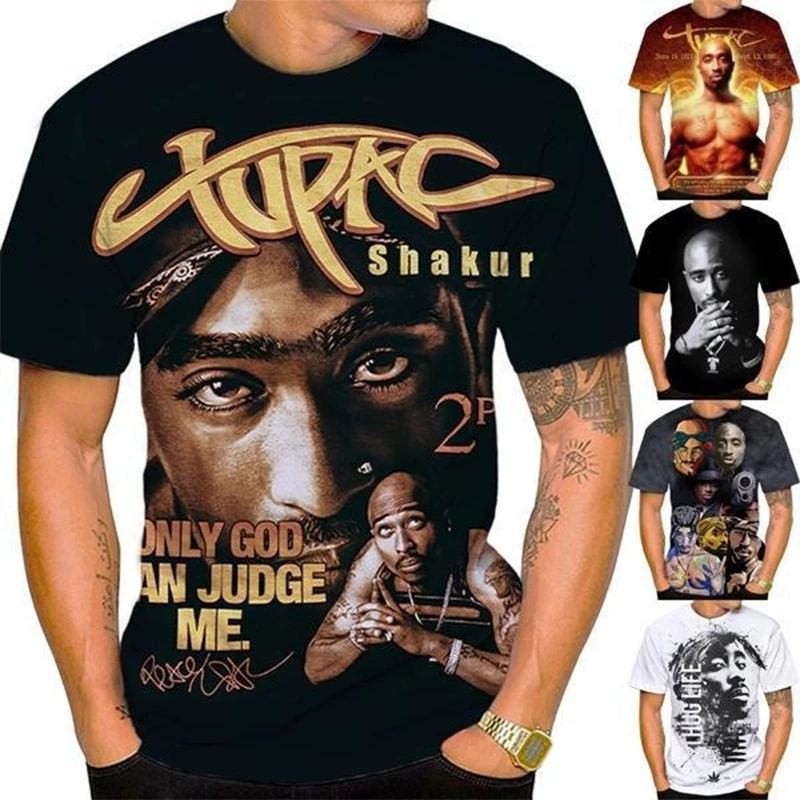 

Новинка 2023, модная футболка для женщин и мужчин с 3D принтом Тупака Шакура 2Pac, летняя повседневная индивидуальная уличная одежда в стиле хип-хоп, крутая футболка 100-6XL